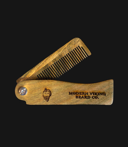Switchblade Sandalwood Comb – Modern Viking Beard Co.